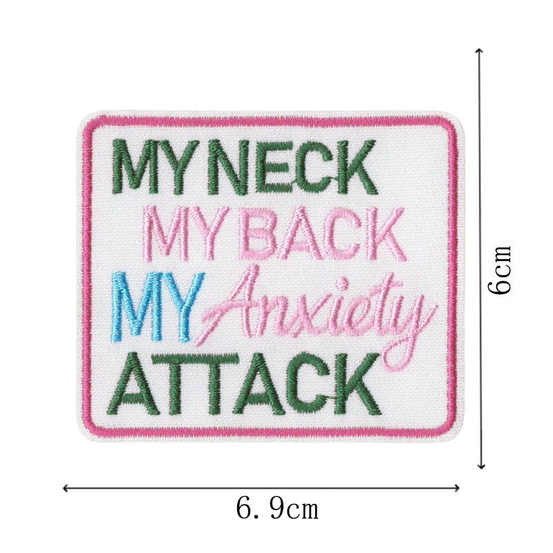 Wholesale Embroidered patch shoes,  hats and bags accessories original cartoon English letter adhesive patch